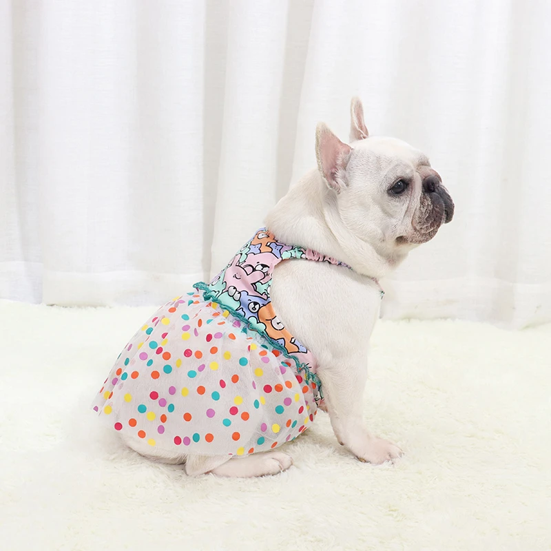 宠物狗狗法斗巴哥斗牛犬衣服夏季薄款透气公主裙子可爱吊带纱裙潮