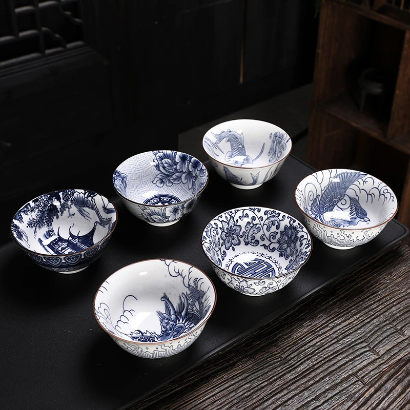 复古青花瓷米饭碗餐具套装陶瓷中式釉下彩碗家用防烫大碗汤面碗