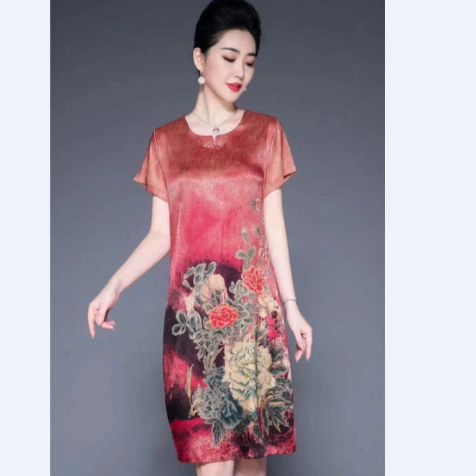 080款两色花朵款zs连衣裙次品处理部分剪标个别微瑕