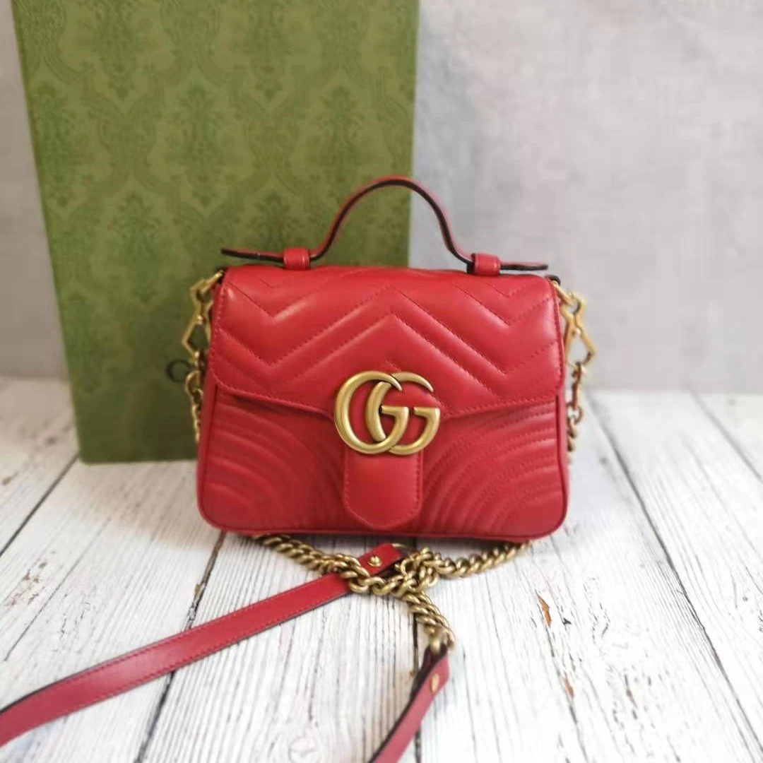 99新  gucci马蒙红色邮差小号