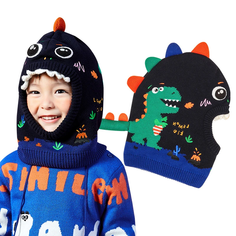 【小璐专属】柠檬宝宝套头帽儿童加厚保暖针织帽防风护耳加绒一体帽