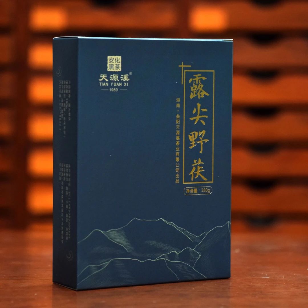 黑茶湖南益阳安化荒山老树荒野茶金花茯砖茶380g竹林野茶茯茶