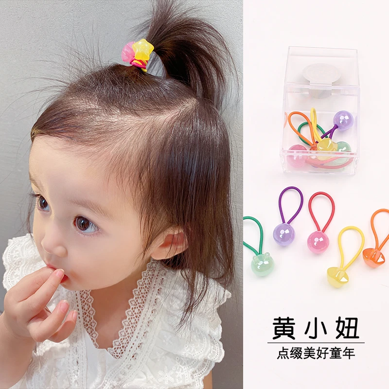 黄小妞儿童发饰婴幼儿发圈果冻色爱心皮筋头绳女童发绳宝宝头饰