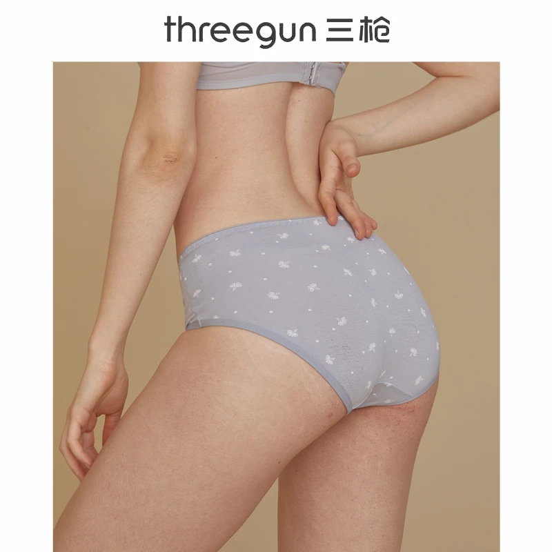 三枪-轻柔透气亲肤舒木尔低腰花边女三角裤女士内裤舒适成人