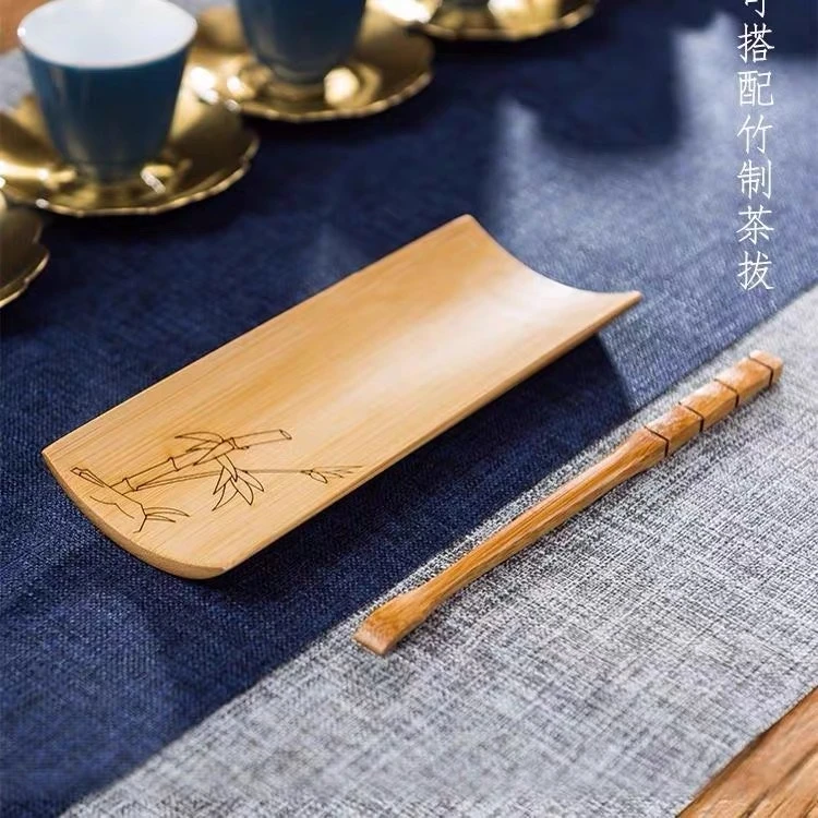 竹雕茶则茶勺两件套装茶荷茶铲茶拨茶匙茶扒功夫茶具家用茶道配件