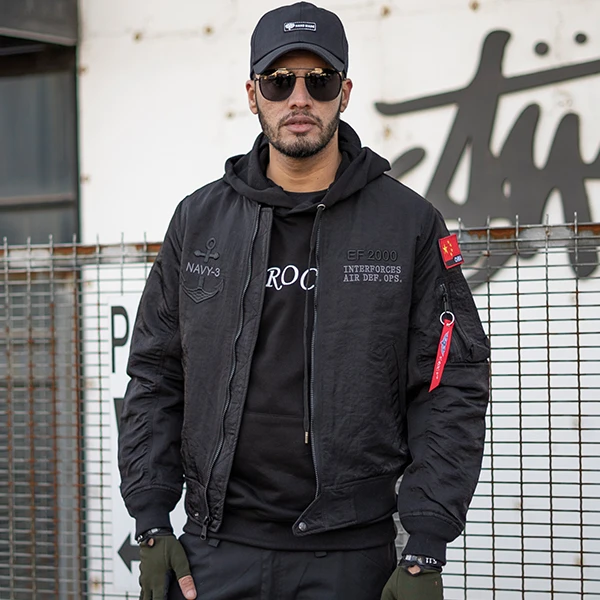 V.ROC.V春秋款飞行服夹克情侣款圆领刺绣棒球服潮牌欧美外套夹克