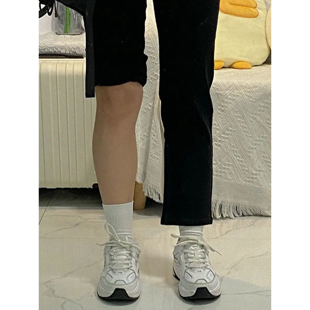 高腰直筒牛仔裤女秋季新款大码胖mm宽松显瘦梨形身材小个子九分裤