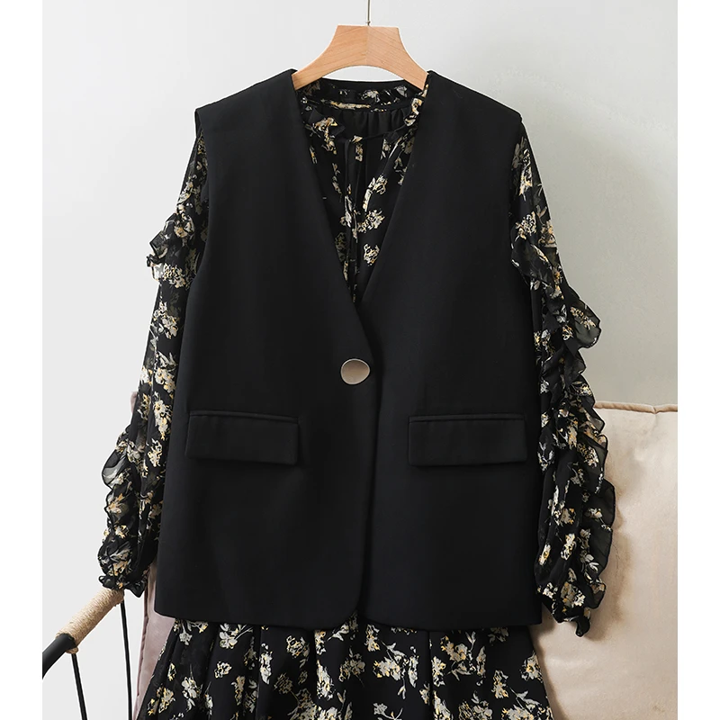 【季节在变，选择不变】西装马甲女2025新款春秋季短款披肩马夹