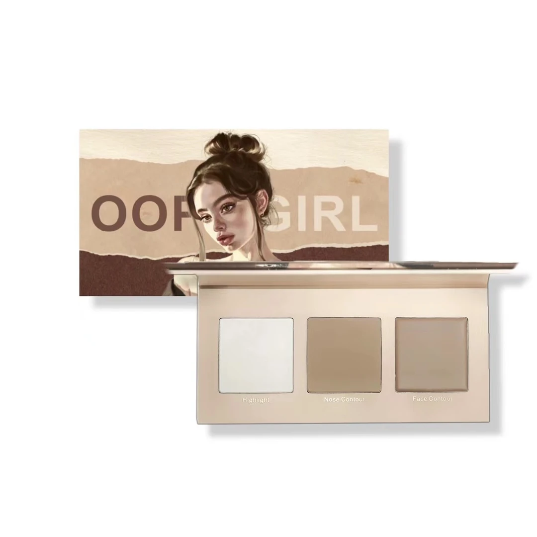 oopsgirl三色修容盘高光修容暗影提亮阴影面部修容盘新手侧影便携