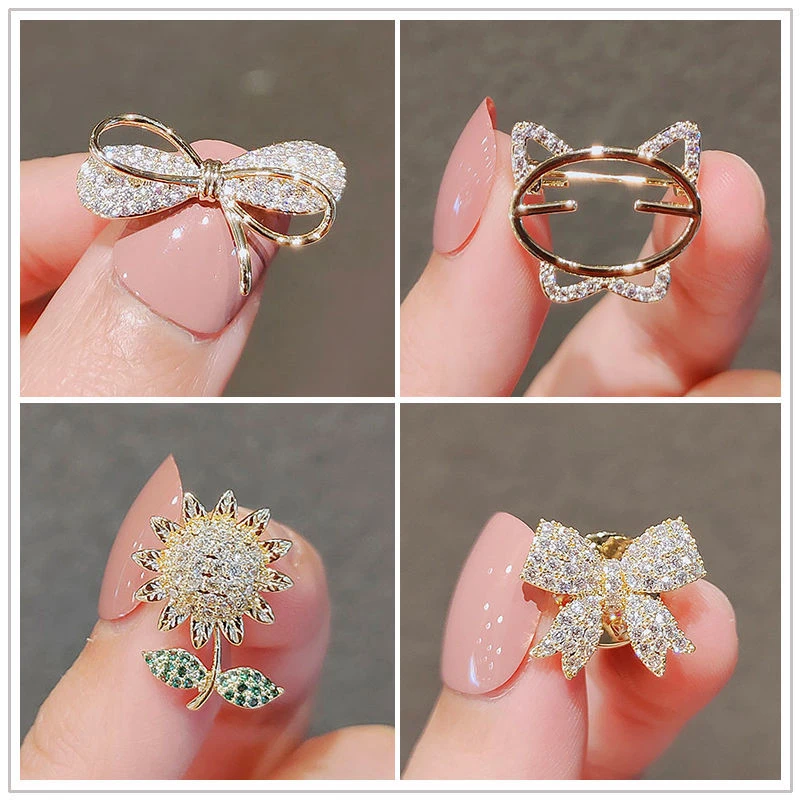 轻奢高档胸口免缝百搭简约别针固定衣服西装领口别针女士时尚气质