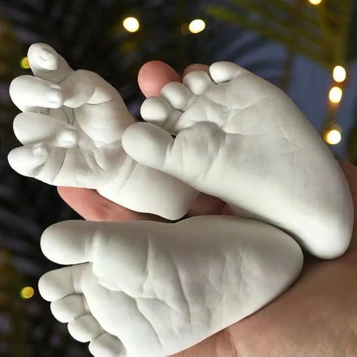 男孩脚模型立体宝宝满月diy自制纪念品大小石膏娃娃高品质模具
