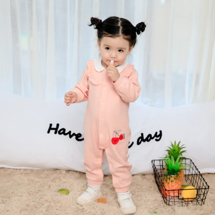 婴格朗迪YG662186女童纯棉连体衣秋款单层连体爬服哈衣外出服女宝