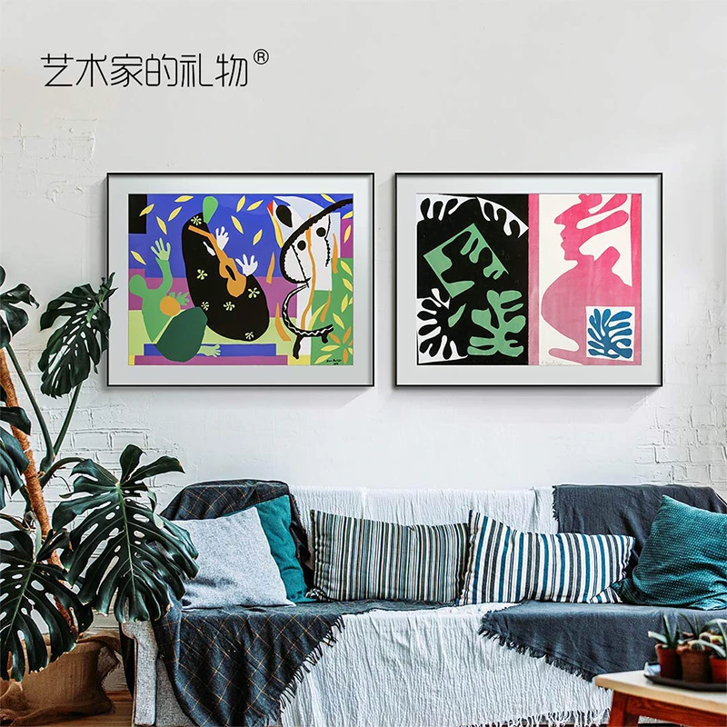 马蒂斯剪纸艺术 博物馆级复刻版画 餐厅客厅装饰画玄关抽象挂画