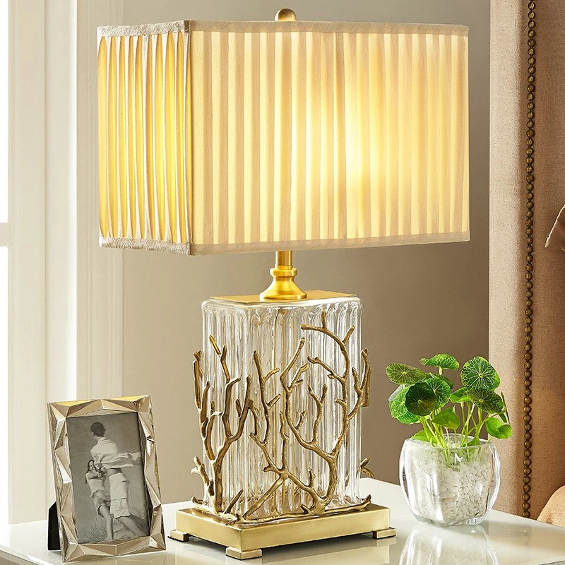 圣玛帝诺（ST.MARY）美式鹿角小众高奢全铜创意水晶台灯卧室设计款