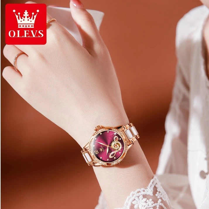OLEVS/欧利时新款手表女士自动机械表女款防水时尚潮流陶瓷精致表
