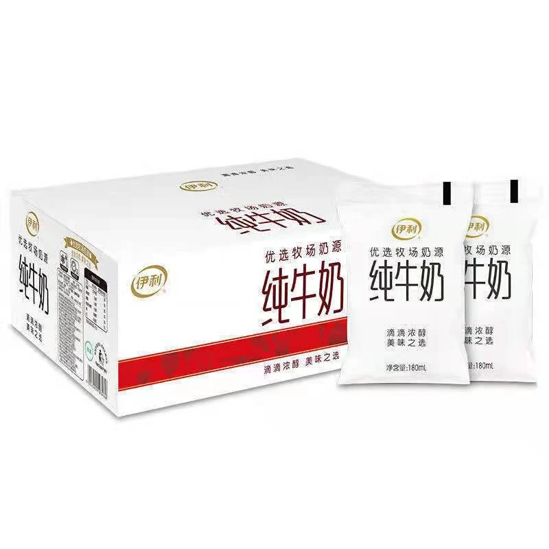 伊利纯牛奶180ml*12袋透明小白袋营养新鲜早餐浓醇口味脂肪风味