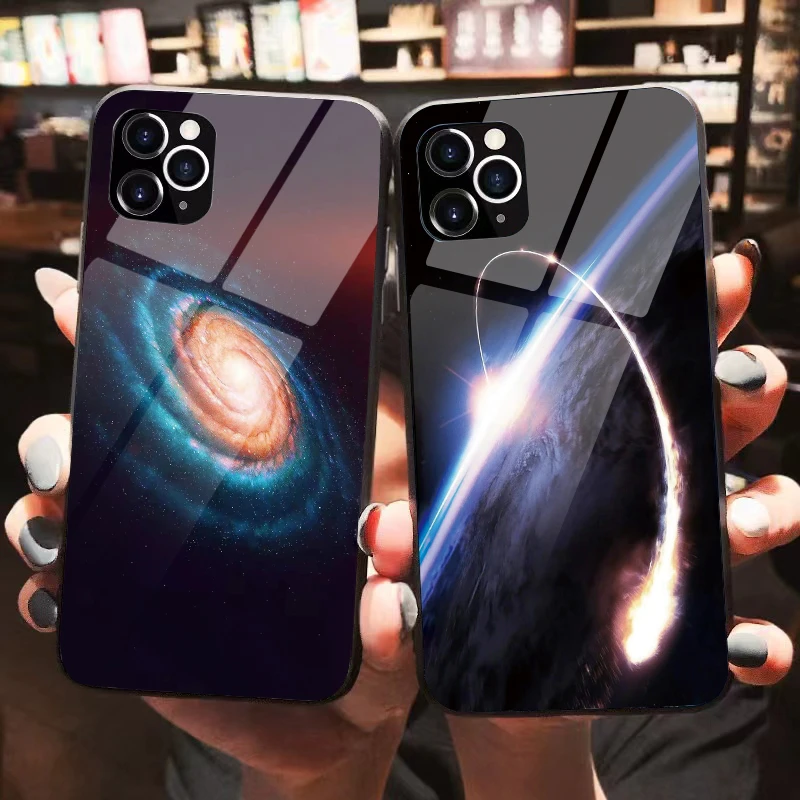 创意个性宇宙星空液态玻璃手机壳适用于苹果/华为/小米/oppo/vivo