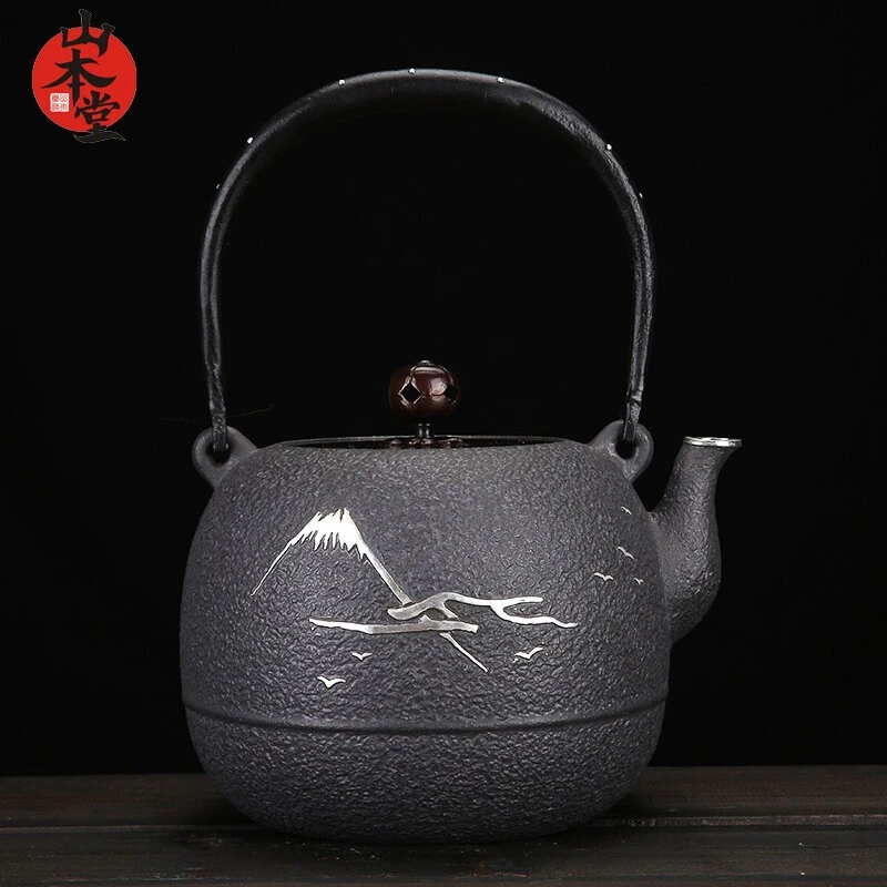 日本山本堂-富士山，铁壶，手工镶嵌，单壶套装可选纯手工煮水