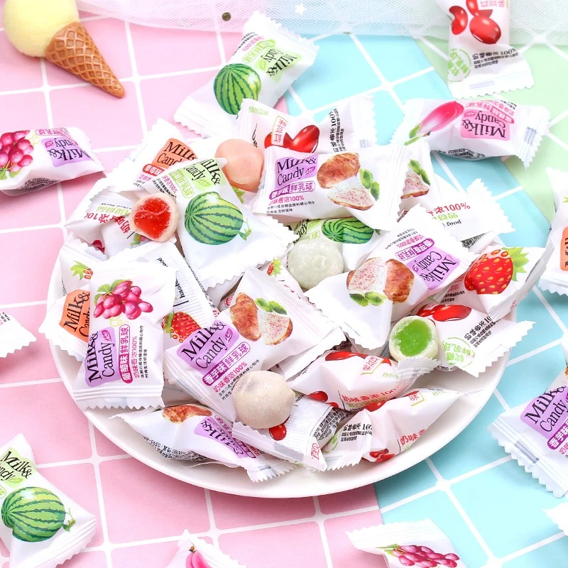 糖果小零食批发500g混合口味网红食品脆皮鲜乳球结婚喜糖水果软糖