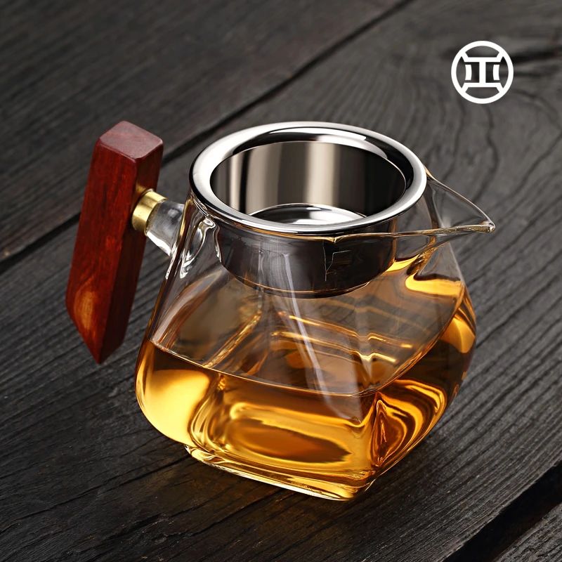 纯正木把公道杯茶漏套装加厚耐热高档四方公杯茶海分茶器功夫茶具