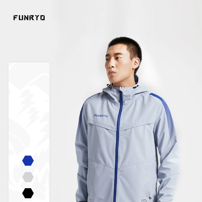 蜂锐FUNRYO运动训练风雨衣压胶防雨外套自然之力足球冬季训练服