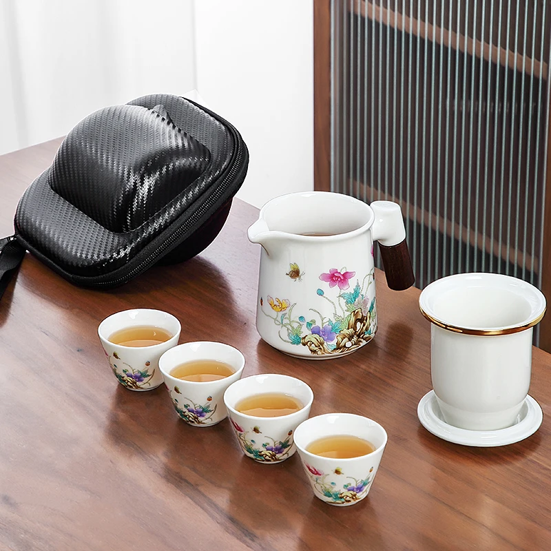 唐丰旅行茶具便携套装高端茶器快客杯一壶四杯户外车载旅游泡茶壶