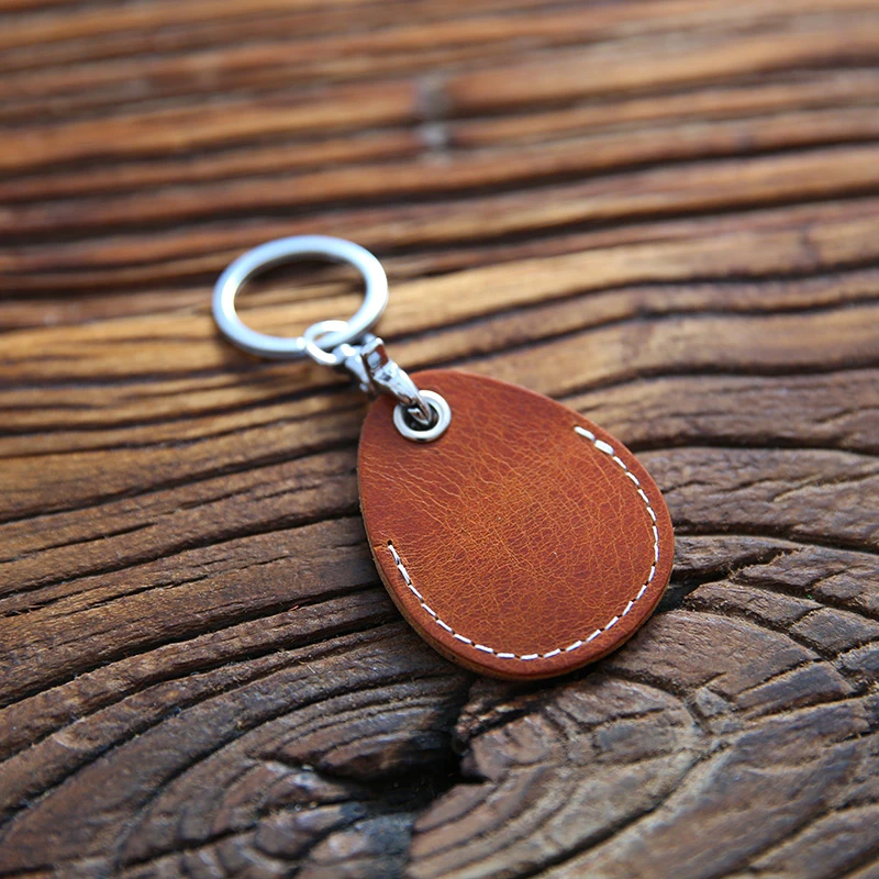 头层牛皮小区电梯卡复古高档真皮感应门禁皮套钥匙扣长方圆形水滴