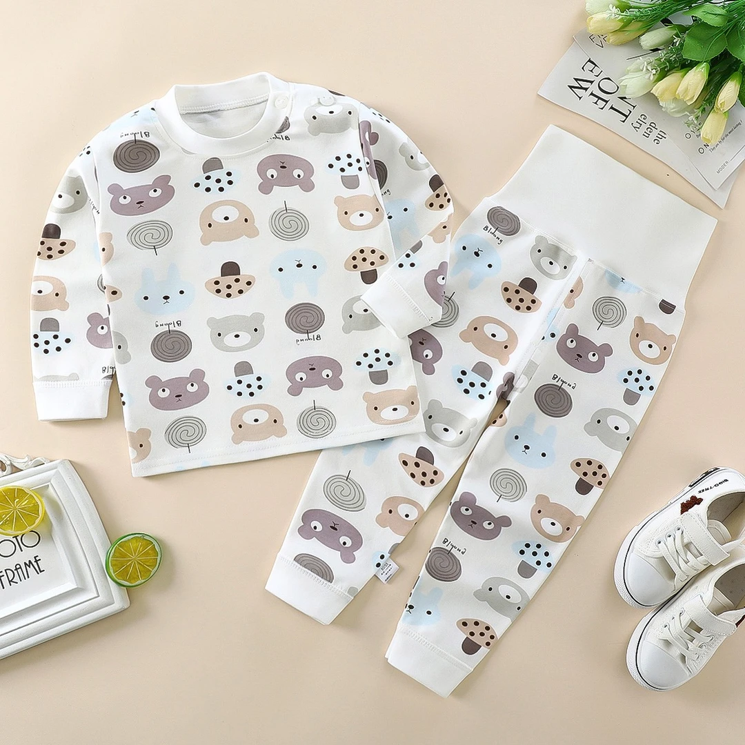 宝宝秋衣秋裤套装婴儿高腰护肚秋裤儿童睡衣秋装家居服