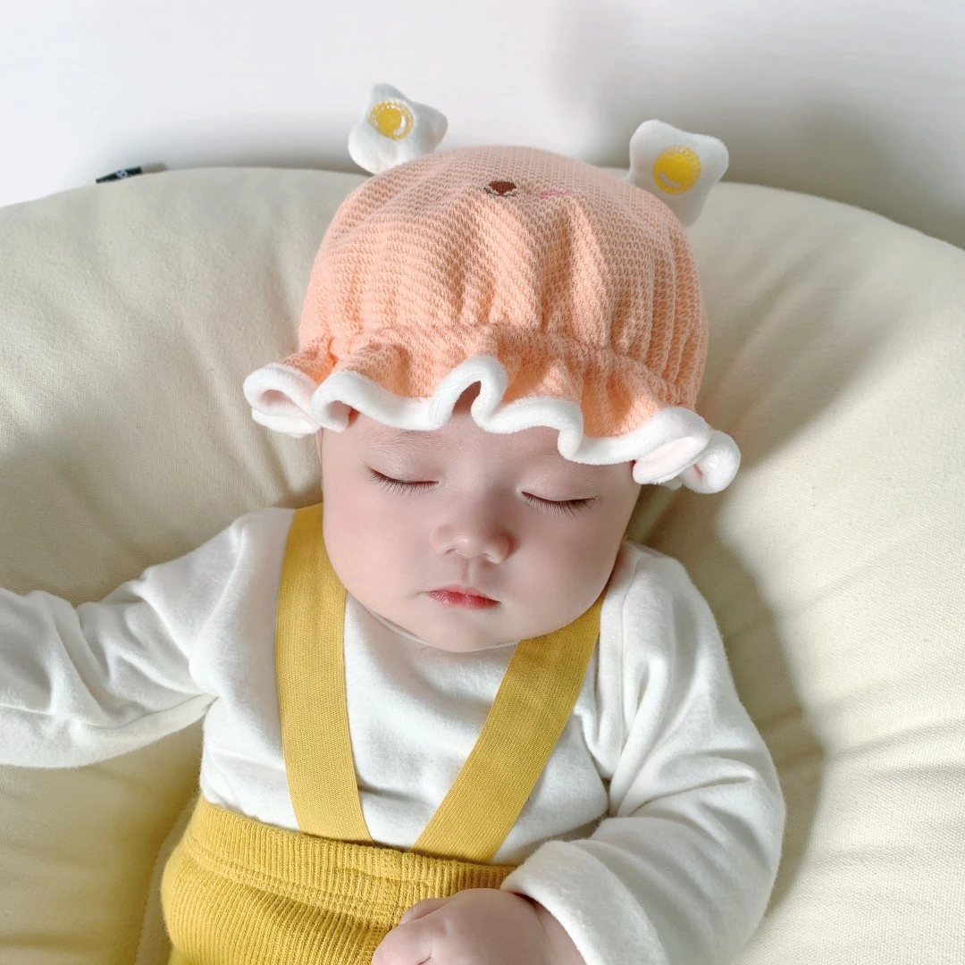 婴儿帽子春夏薄款可调节男女儿童渔夫帽0-1岁6月秋冬季遮阳帽胎帽