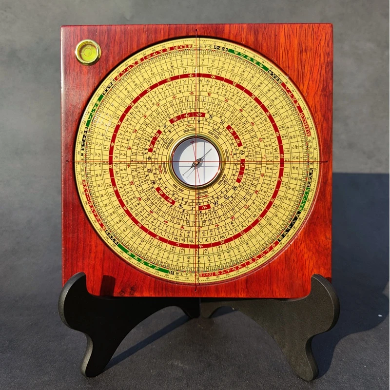 红木铜面罗盘高精度专业三元三合综合盘强磁随身罗经