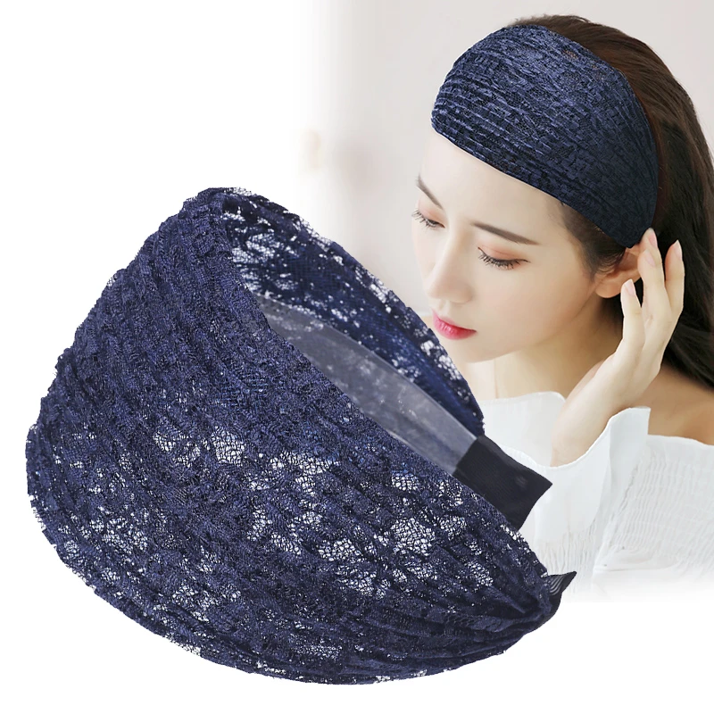 蕾丝宽边发箍百搭压发发卡碎发遮白发头饰发带宽边发箍带齿