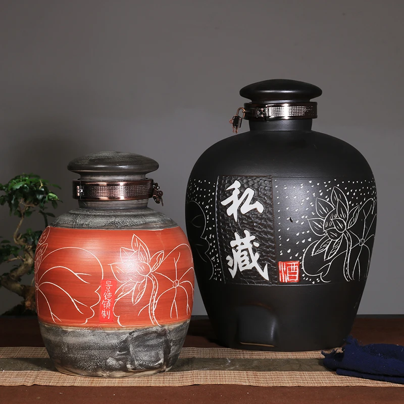 景德镇垚晶陶瓷青花酒坛泡酒坛子高温陶瓷酒坛子酒缸密封酒瓶酒壶