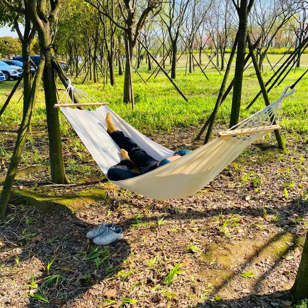 帆布吊床户外秋千防侧翻室内家用吊篮宿舍吊床椅露营可躺双人摇椅