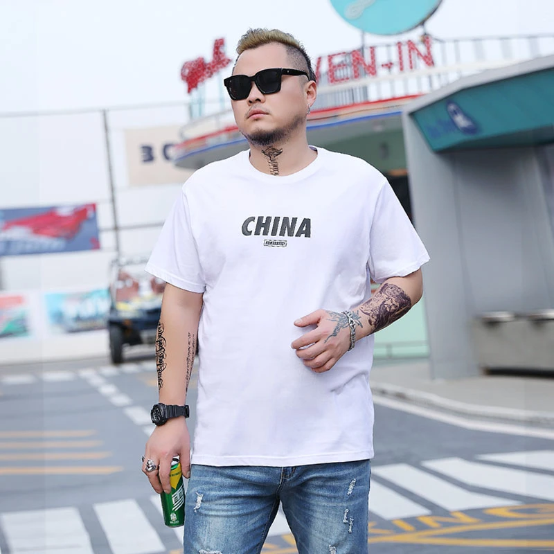 纯棉t恤短袖男潮牌夏季加肥大码胖子宽松薄款半袖上衣服冰感夏装T