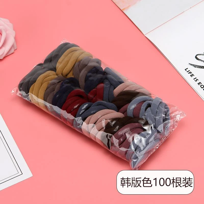 发圈橡皮筋女扎头韩版高弹力耐用皮套简约头绳发气质可爱黑色发绳