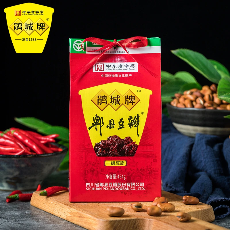 鹃城牌 郫县豆瓣酱一级454g盒装 四川特产 传统炒菜调料 川菜之魂