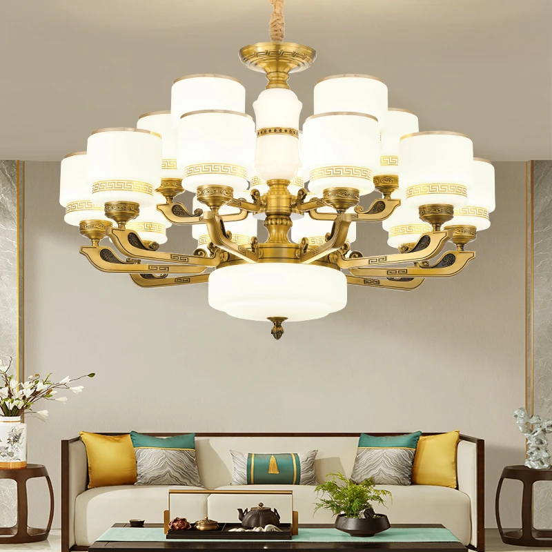 新中式吊灯锌合金客厅灯2025新款 中国风现代简约卧室别墅茶楼灯