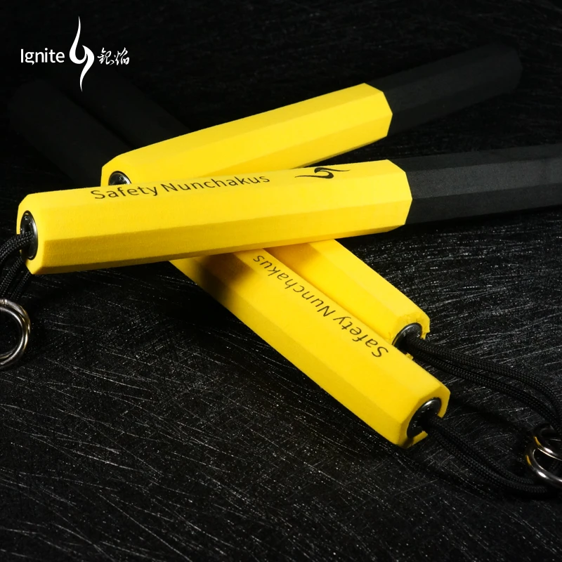 银焰双绳海绵棍 八棱安全训练 加重型海绵双截棍加厚练习初学者