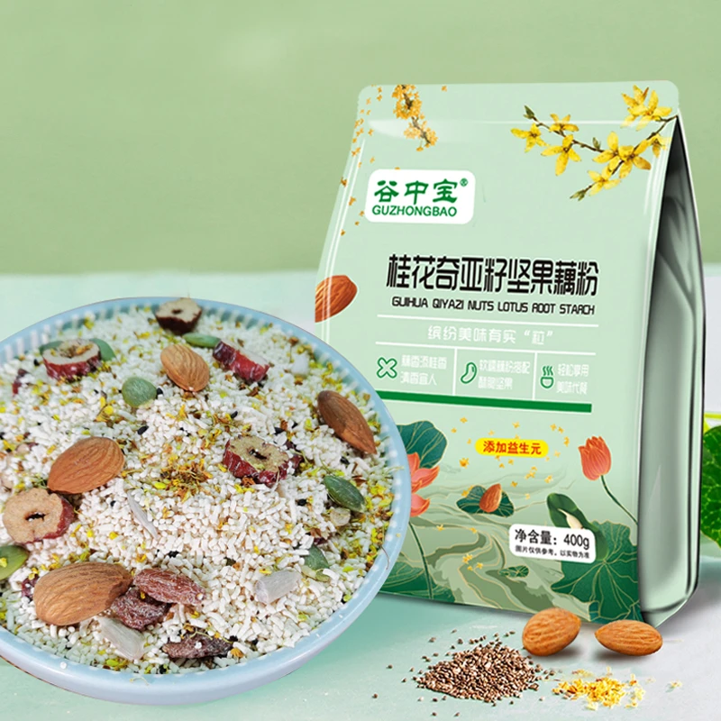 谷中宝桂花奇亚籽坚果藕粉羹400g*4袋【下单送杯勺】