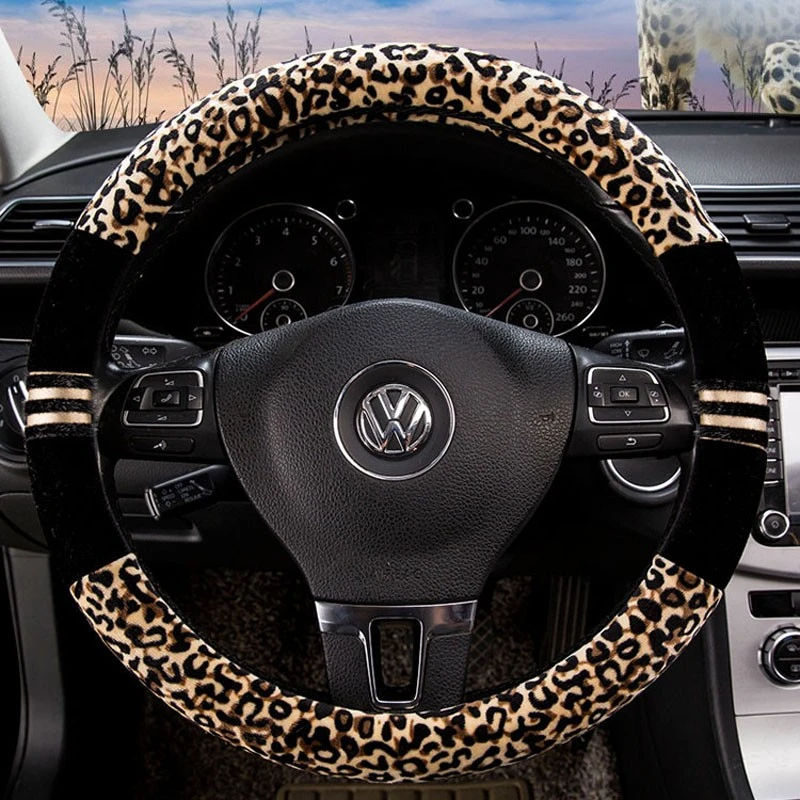 名爵3SW锐行锐腾6 ZS冬季专用短毛绒方向盘套D型平底圆形汽车把套