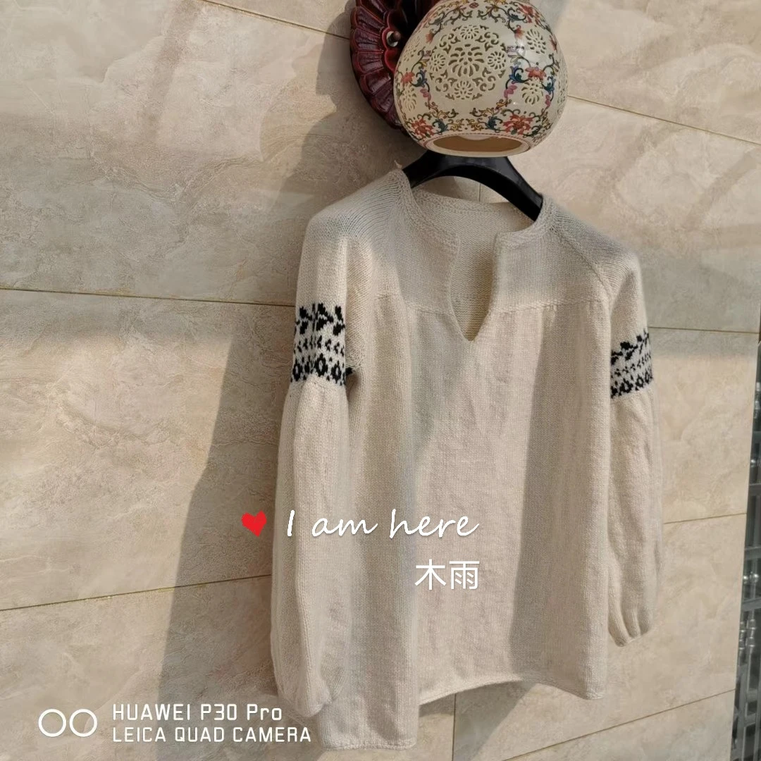 羊绒衫V领妮儿材料包非成品