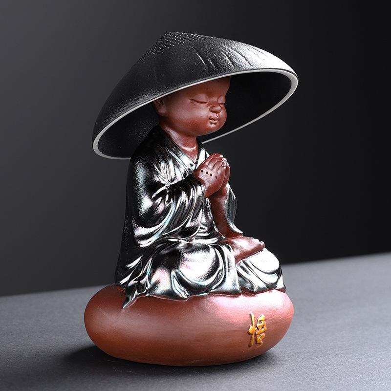 器氏 悟道小和尚茶漏茶叶过滤网家用功夫茶具配件茶隔茶道摆件-1