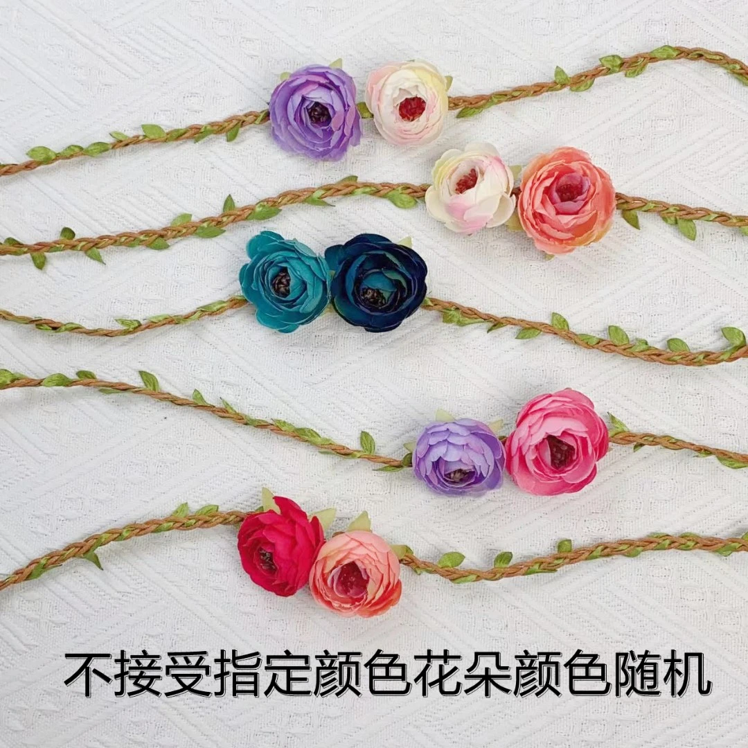 布艺花环蕾丝边合股线帽子配饰手工装饰花朵装饰