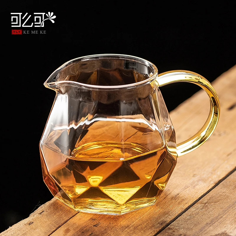 可么可 钻石耐热高硼硅玻璃公道杯