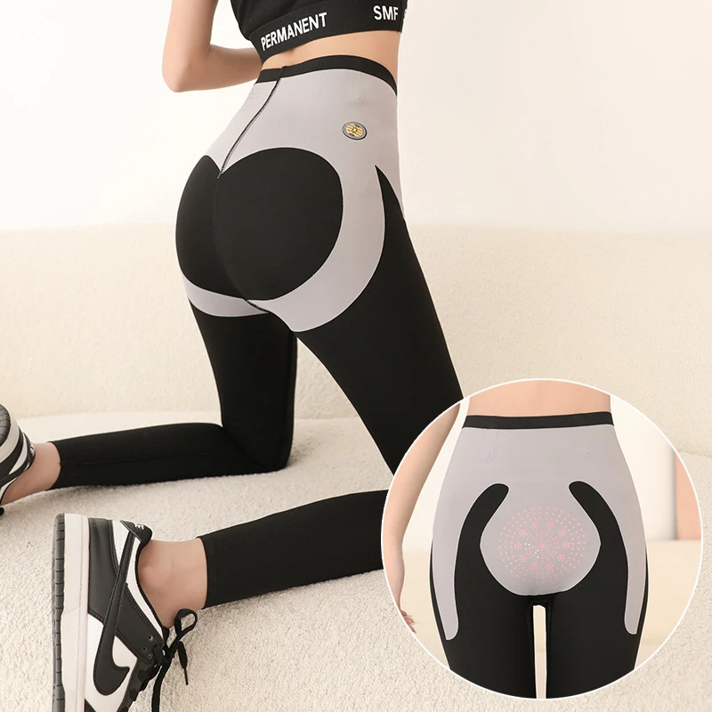 微压 双鱼骨定型不掉档 韩国新款高腰提臀收腹外穿打底裤鲨鱼裤