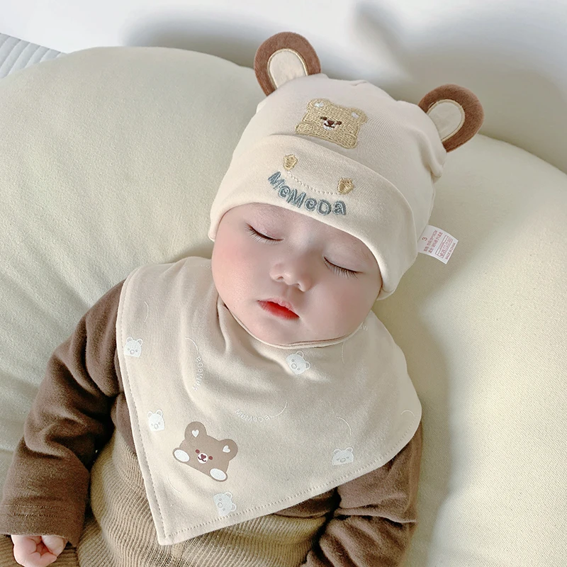 婴儿帽子0-612个月男女宝宝套头帽幼儿百天睡觉帽亲肤小孩儿童帽