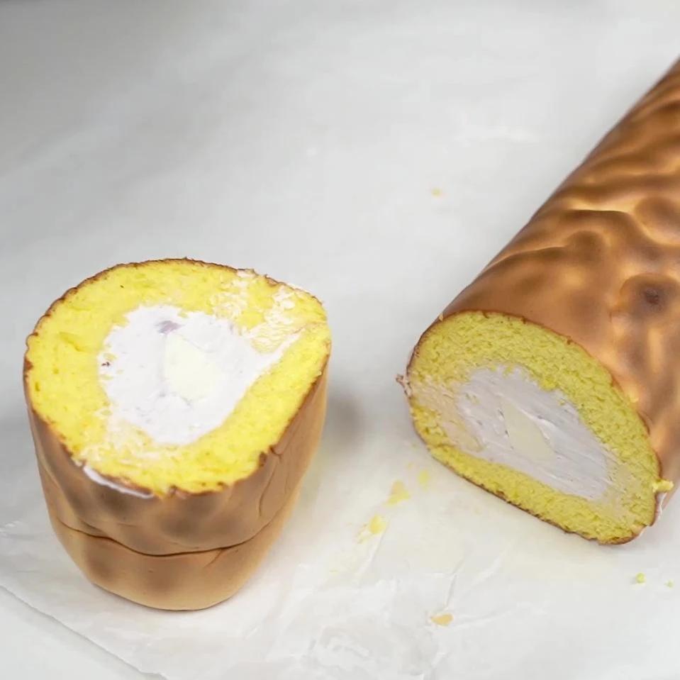 虎皮芋泥夹心蛋糕卷