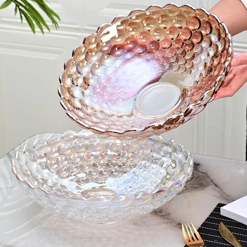 欧式欧式田园果盘果篮糖果盘水果盘时尚创意网红干果盘玻璃大号