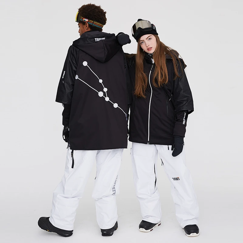 零下二度TWOC 新款防水软壳滑雪服星座潮牌个性户外情侣装