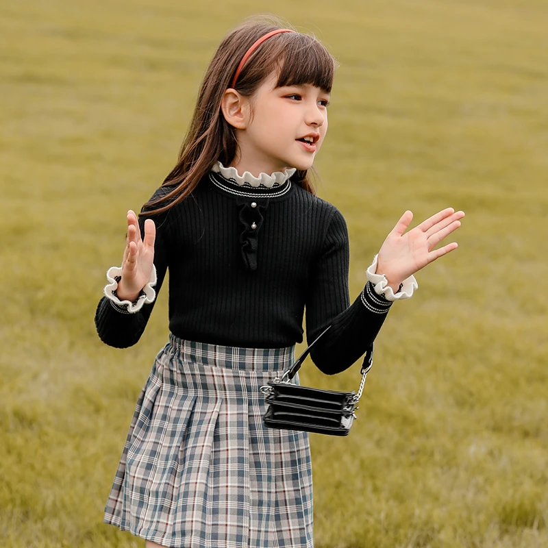 3458女童毛衣儿童打底衫春秋2024新款大童长袖针织衫洋气女孩童装